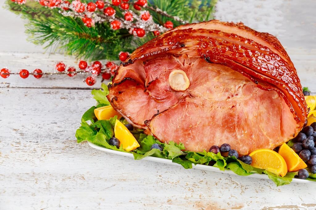 Christmas dinner smoked ham